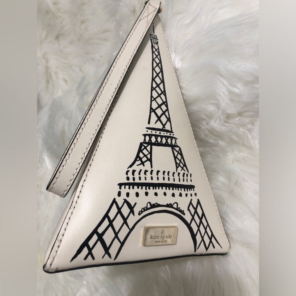 Kate Spade Triangle “Eiffel Tower” Wristlet Novelty Bag in Cement color - Picture 4 of 16